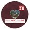 Dark Red Suede Mat Board for 10x10 Frames - Heart Opening for 5x5 Photos